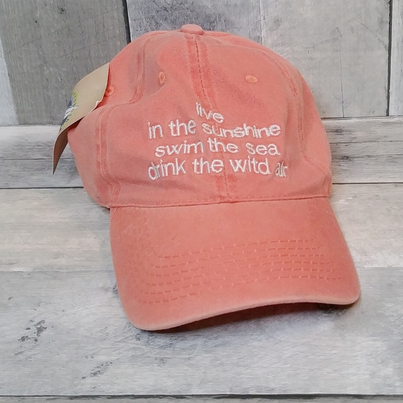New Vibe Headwear Live In The Sunshine 100% Cotton Peach Color Baseball Hat Cap - Picture 10 of 10